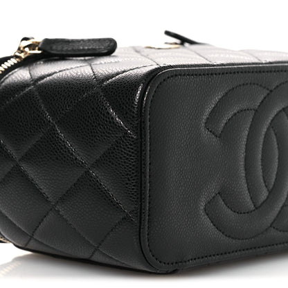 Chanel Caviar Quilted Small Vanity Case With Chain Black Black 9 of 14