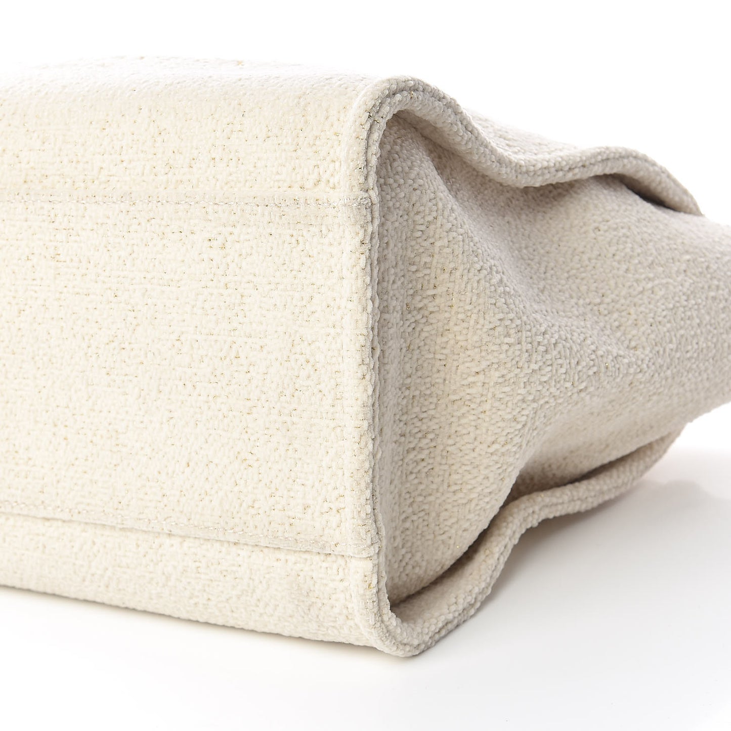 Lurex Boucle Medium Deauville Tote White
