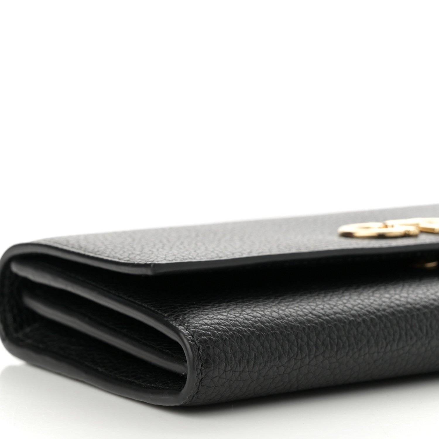 Salvatore Ferragamo Hammered Calfskin Gancini Wallet On Chain Black 9 of 11