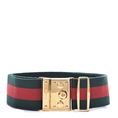 Gucci Canvas Web Belt 85 34 Green Red 1 of 5