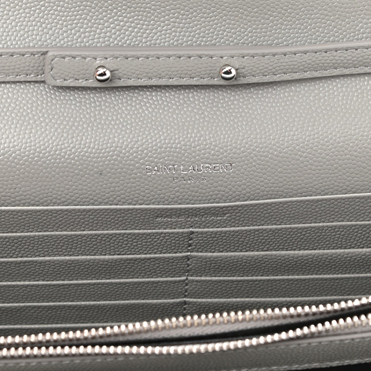 Grain De Poudre Mixed Matelasse Triquilt Monogram Chain Wallet Fog