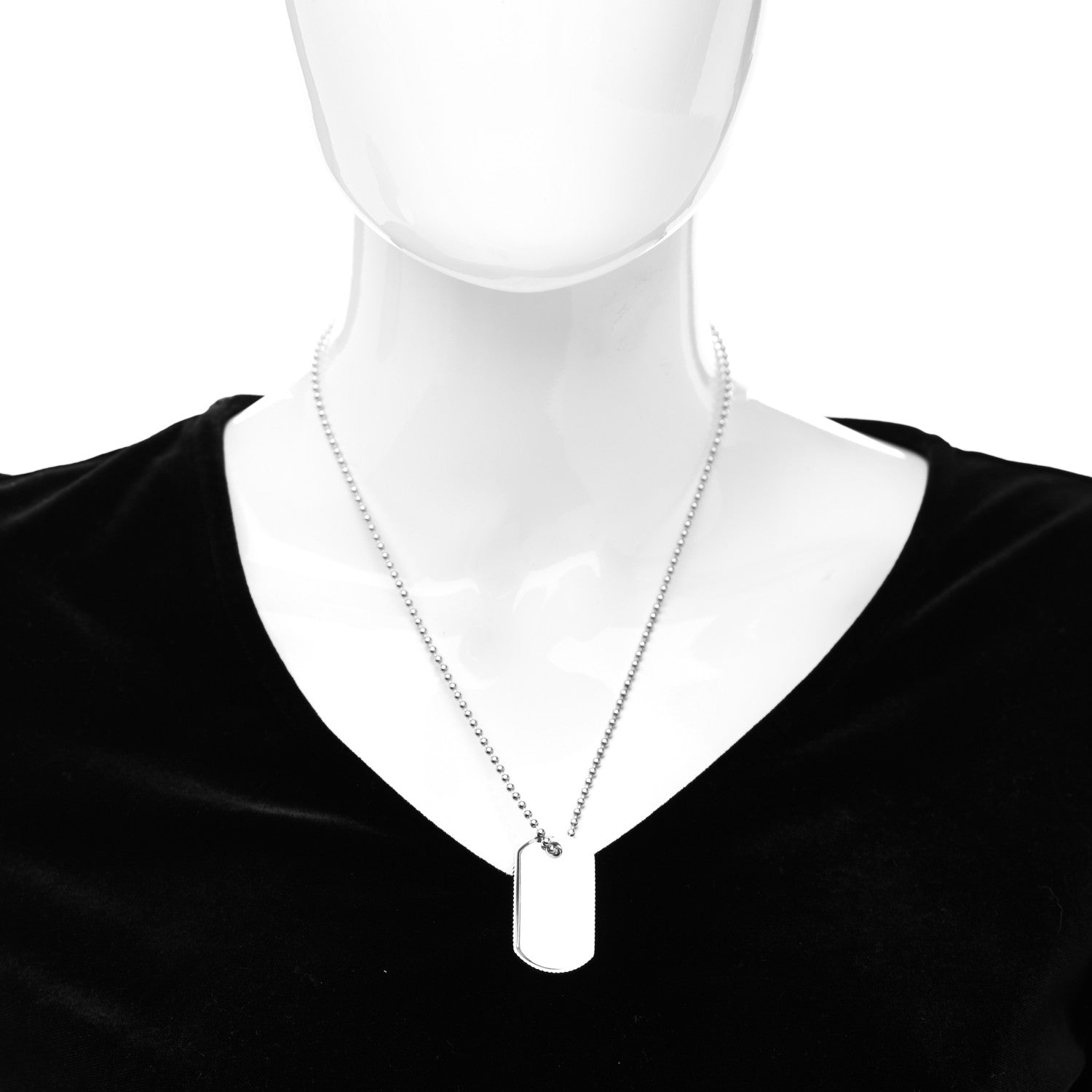 Tiffany Sterling Silver Coin Edge Dog Tag Necklace 2 of 4