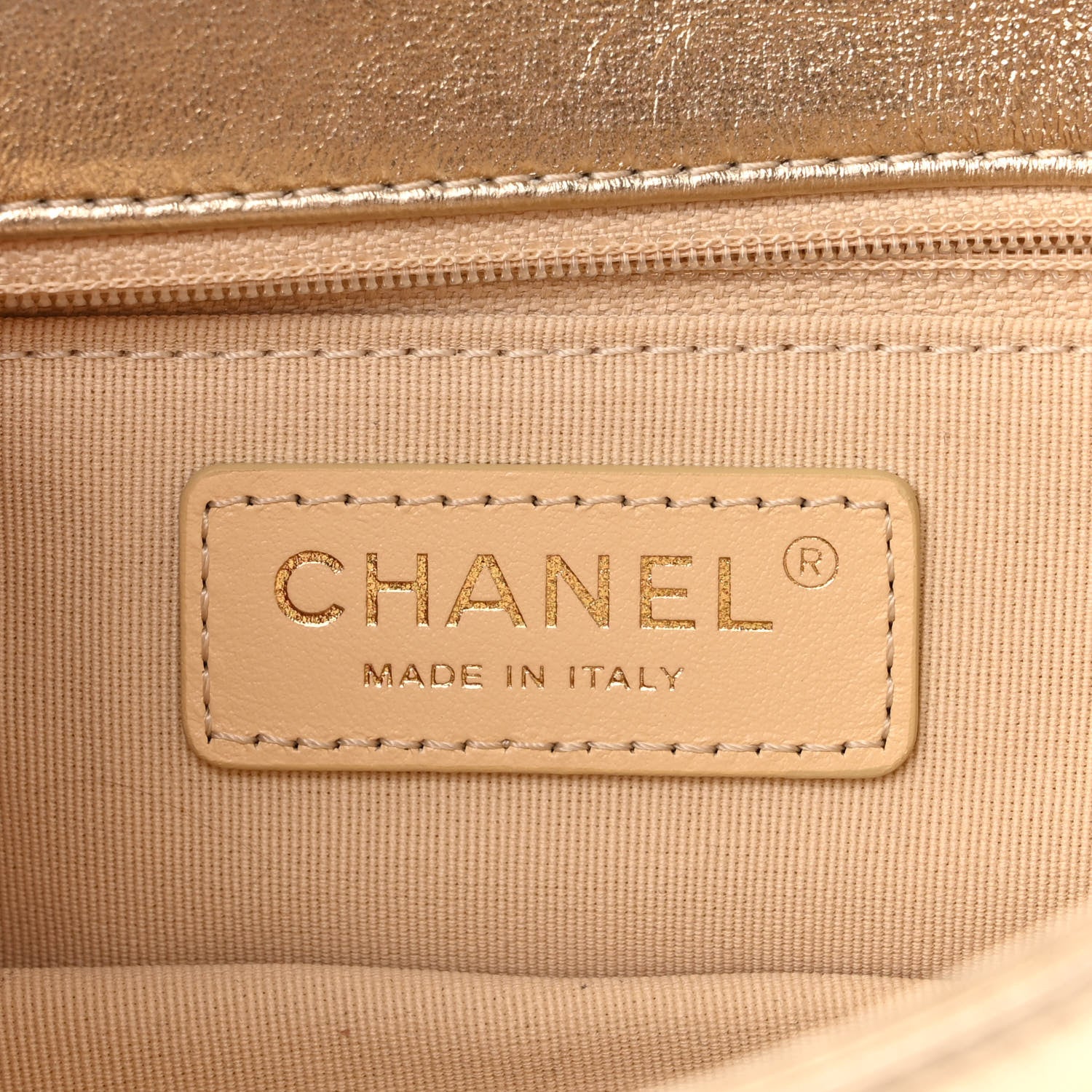 Chanel Metallic Lambskin Quilted CC Chain Flap Gold 6 of 10
