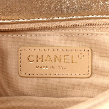 Chanel Metallic Lambskin Quilted CC Chain Flap Gold 6 of 10
