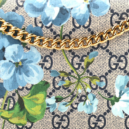 Gucci GG Supreme Monogram Blooms Chain Wallet Blue 8 of 11