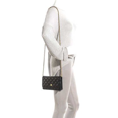 Chanel Caviar Quilted Wallet On Chain WOC Black 2 of 8