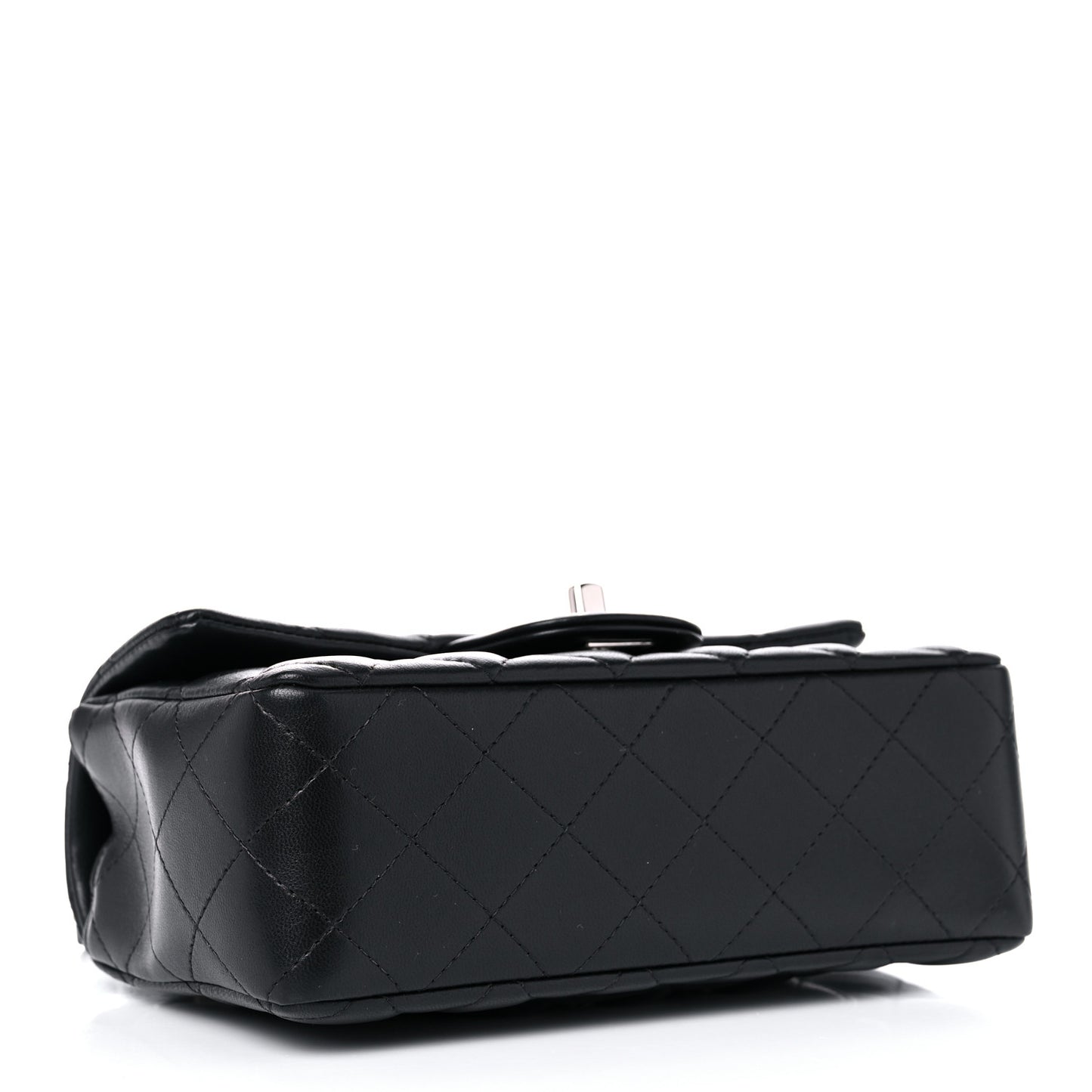 Lambskin Quilted Mini Rectangular Flap Black