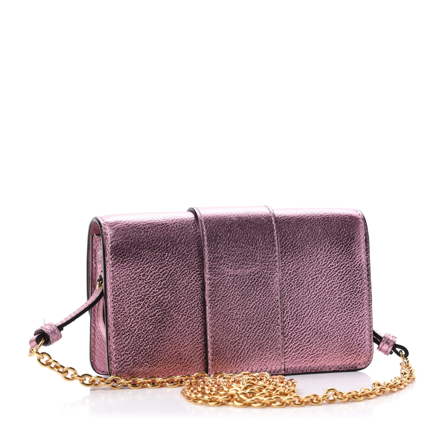 Burberry Metallic Soft Grain Calfskin Mini Phone Buckle Bag Pale Orchid 3 of 14