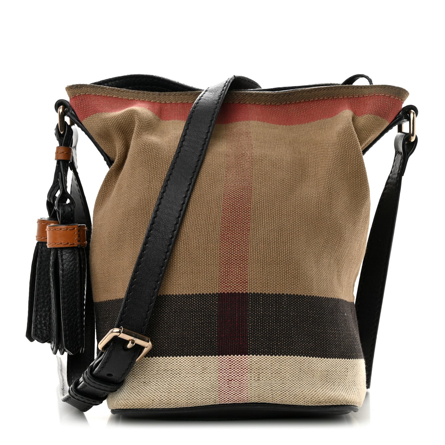 Canvas Mega Check Mini Ashby Tassel Crossbody Black