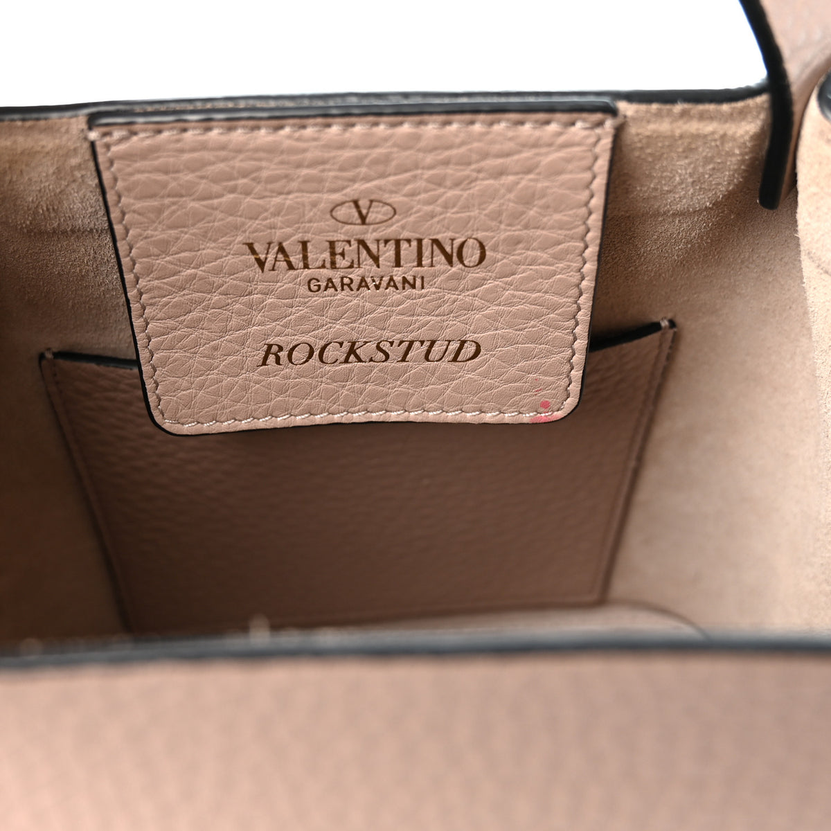 Valentino Garavani Pebbled Calfskin Small Rockstud Crossbody Tote Poudre 6 of 9