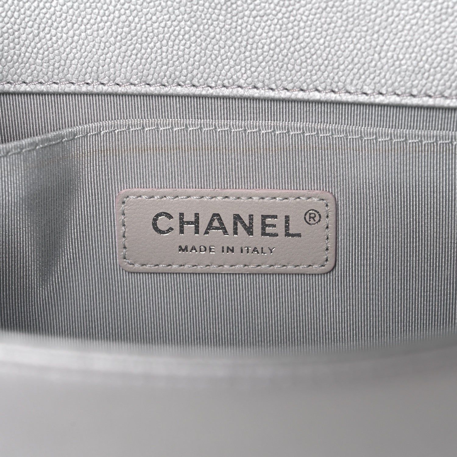Chanel Metallic Caviar Quilted Medium Boy Flap Silver 6 of 9