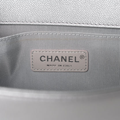 Chanel Metallic Caviar Quilted Medium Boy Flap Silver 6 of 9