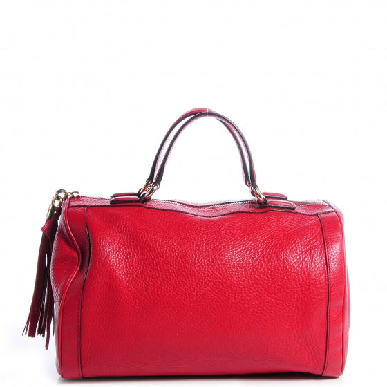 Pebbled Calfskin Medium Soho Boston Red