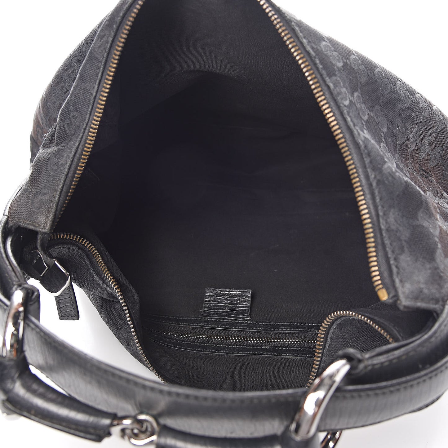 Monogram Medium Horsebit Chain Hobo Black