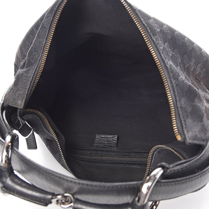 Gucci Monogram Medium Horsebit Chain Hobo Black 5 of 13
