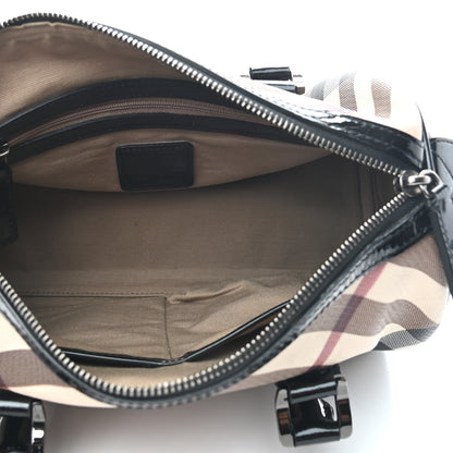 Burberry Nova Check Patent Small Chester Bowling Bag Black 4 of 7