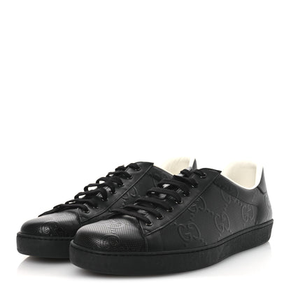 Gucci Calfskin GG Tennis Embossed Mens Ace Sneakers 13 Black 4 of 10