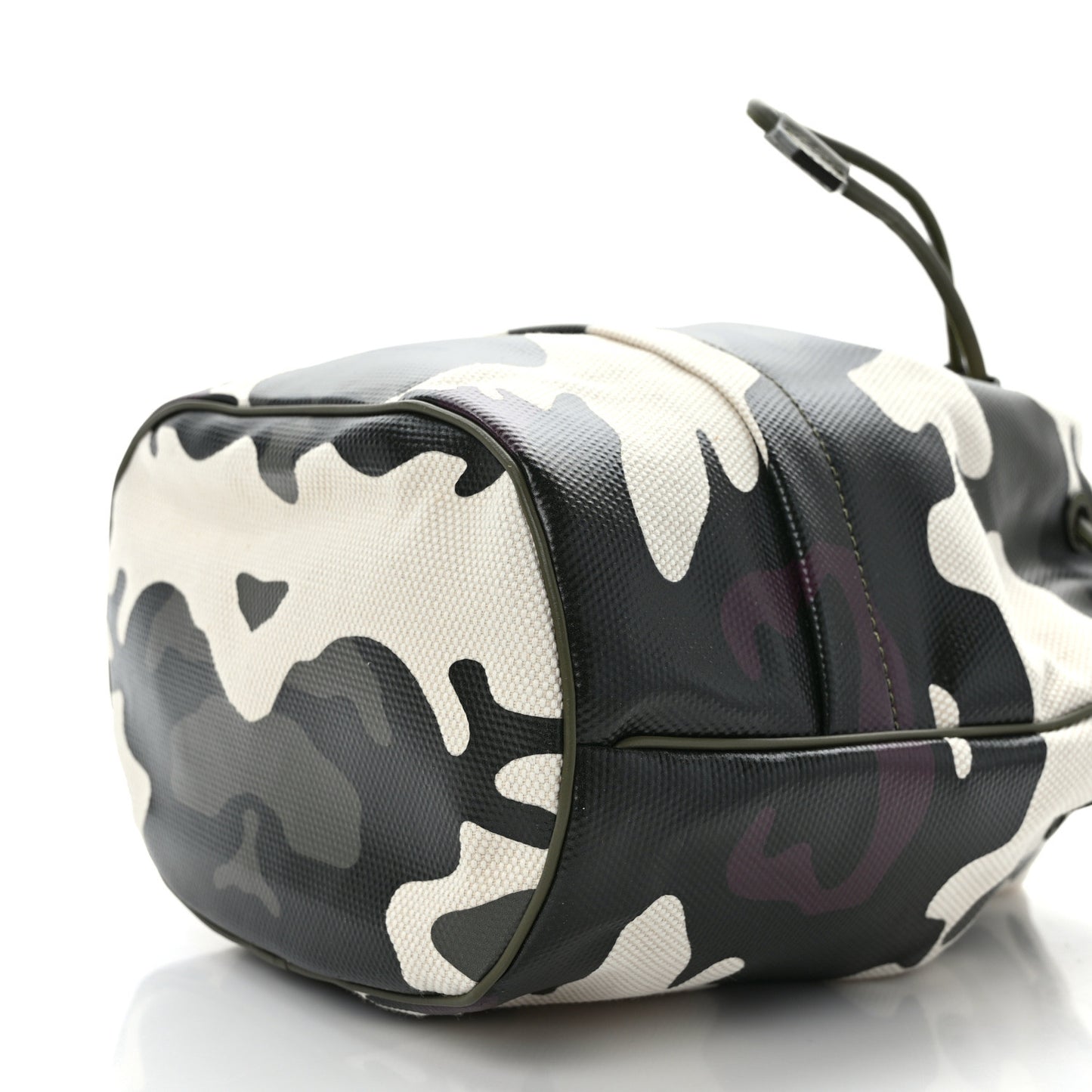 Coated Canvas Camouflage Print Phoebe Drawcord Pouch Multicolor