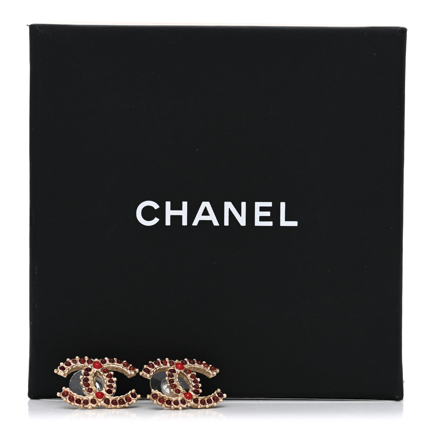 Chanel Enamel Poured Glass CC Earrings Gold 5 of 5