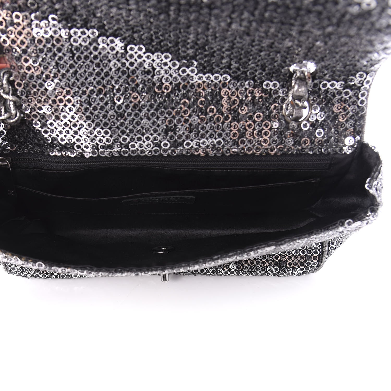 Chanel Sequin Mesh Medium Single Flap Silver 5 of 14