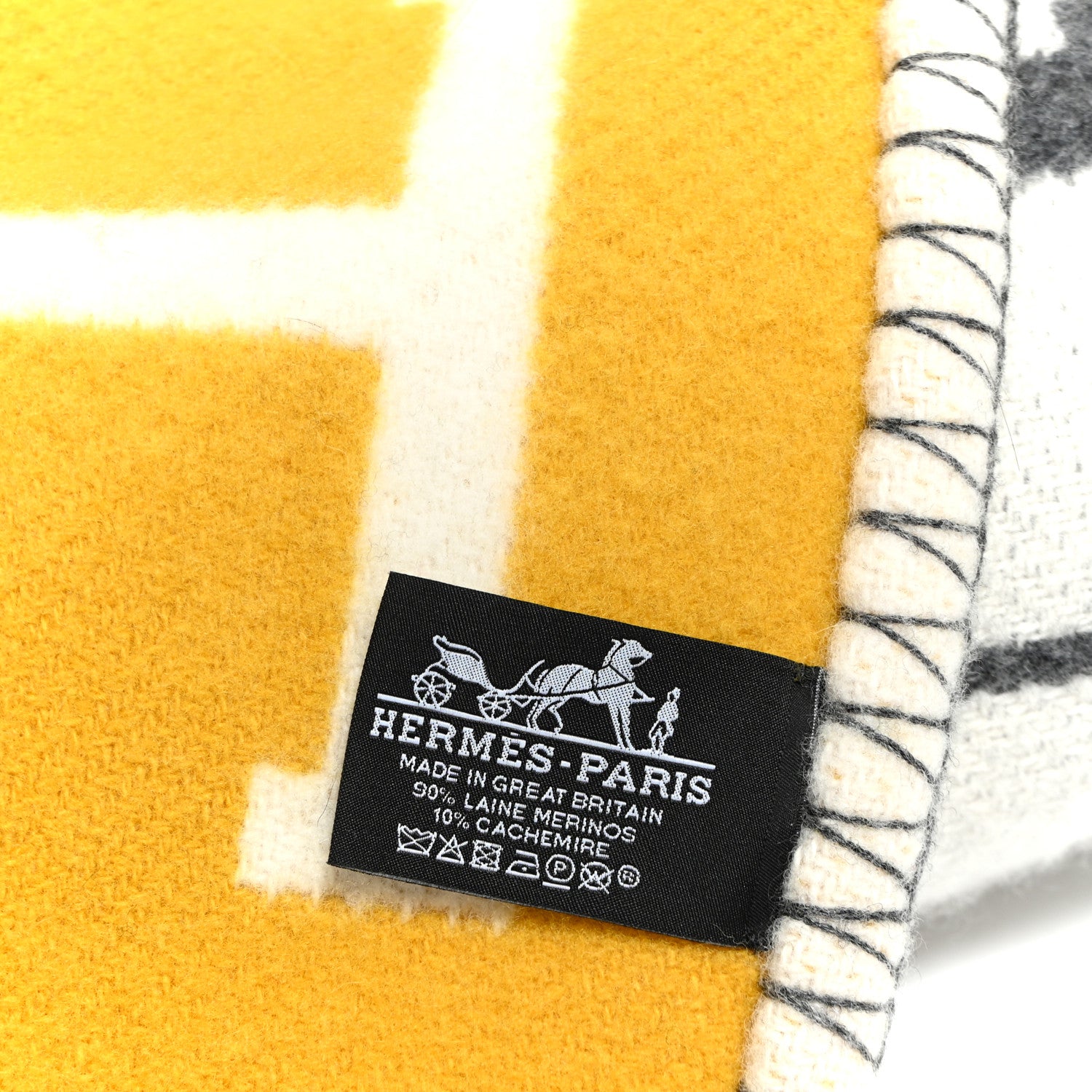 Hermes Wool Cashmere Avalon III Blanket Gris Soleil 3 of 4