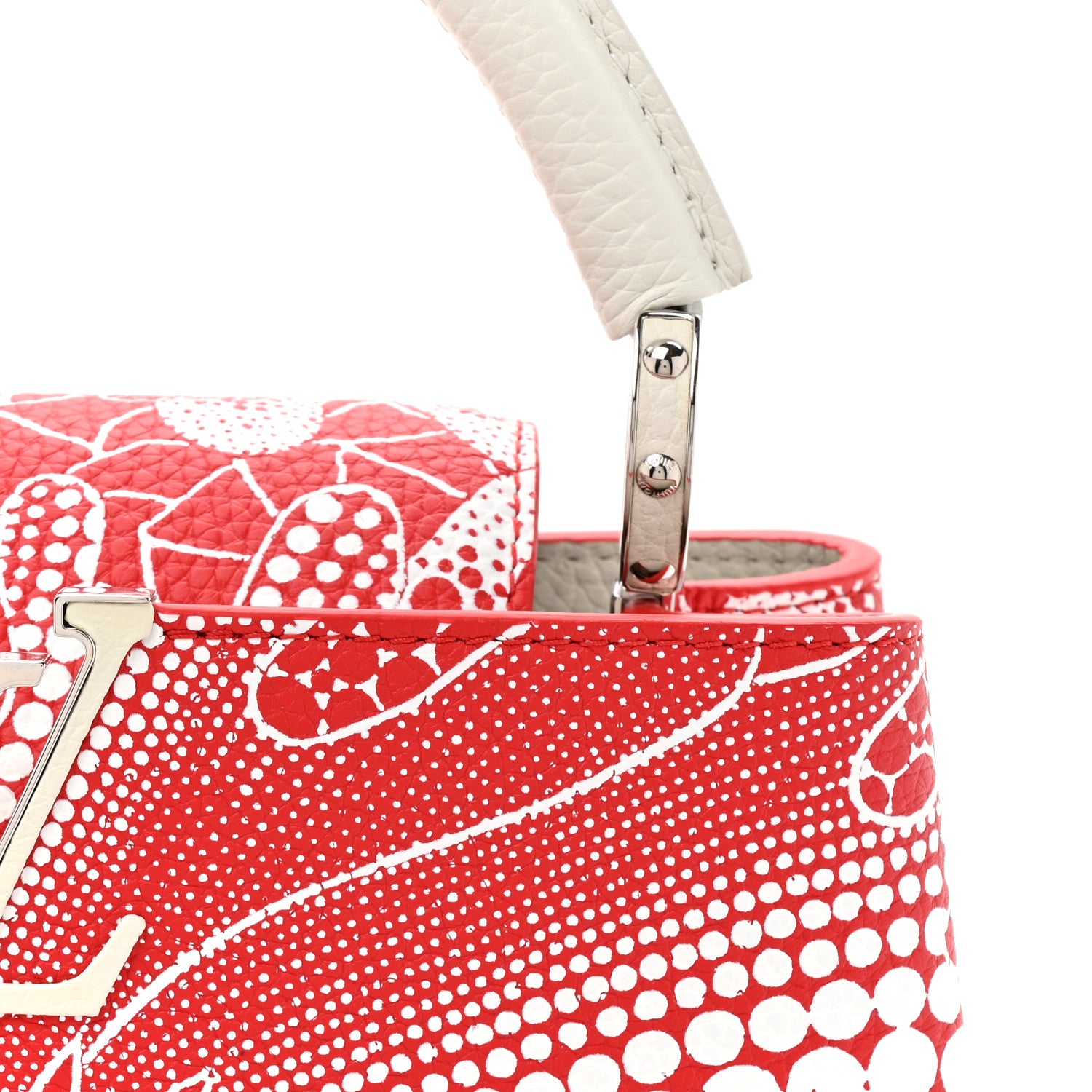 Louis Vuitton LV X YK Taurillon Psychedelic Flower Capucines BB Rouge 8 of 10