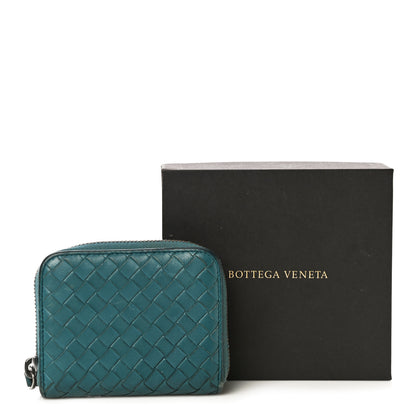 Bottega Veneta Nappa Intrecciato Zip Around Coin Purse Lagoon 22 of 22