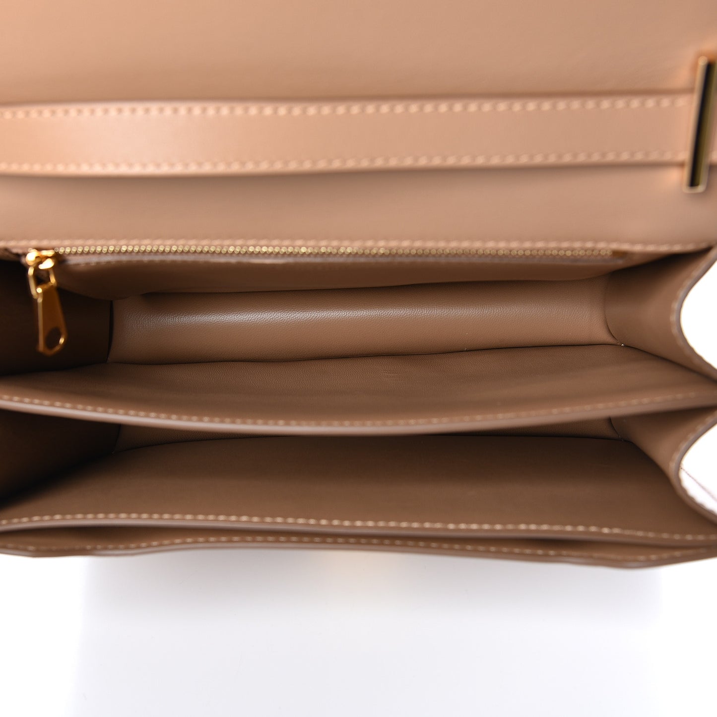 Calfskin Monogram Embossed Small TB Bag Light Camel