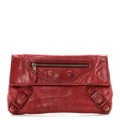 Balenciaga Agneau Giant Brogues Hardware Envelope Clutch Pourpre 1 of 8