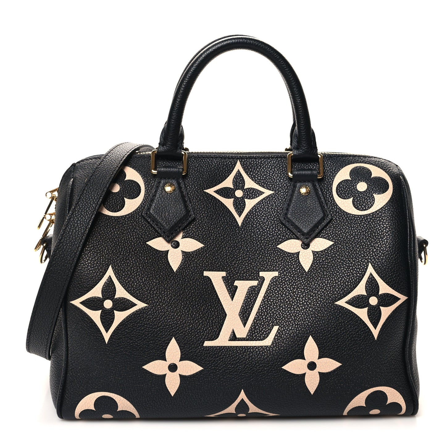 Empreinte Monogram Giant Speedy Bandouliere 25 Black Beige