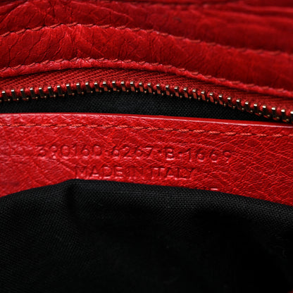 Balenciaga Agneau Gold Metallic Edge Hardware Mini City Rouge Rubis 7 of 9