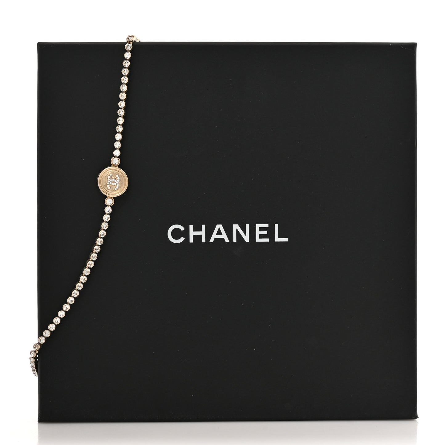 Crystal Pearl CC Choker Necklace Gold