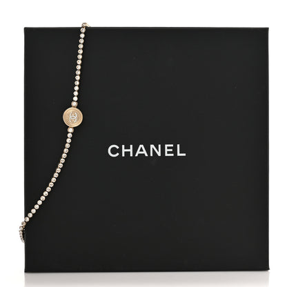 Chanel Crystal Pearl CC Choker Necklace Gold 5 of 5