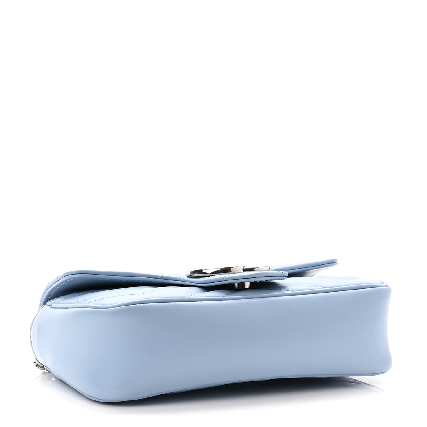 Calfskin Matelasse Super Mini GG Marmont Shoulder Bag Porcelain Light Blue