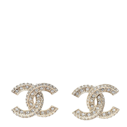 Chanel Crystal CC Earrings Gold 1 of 5