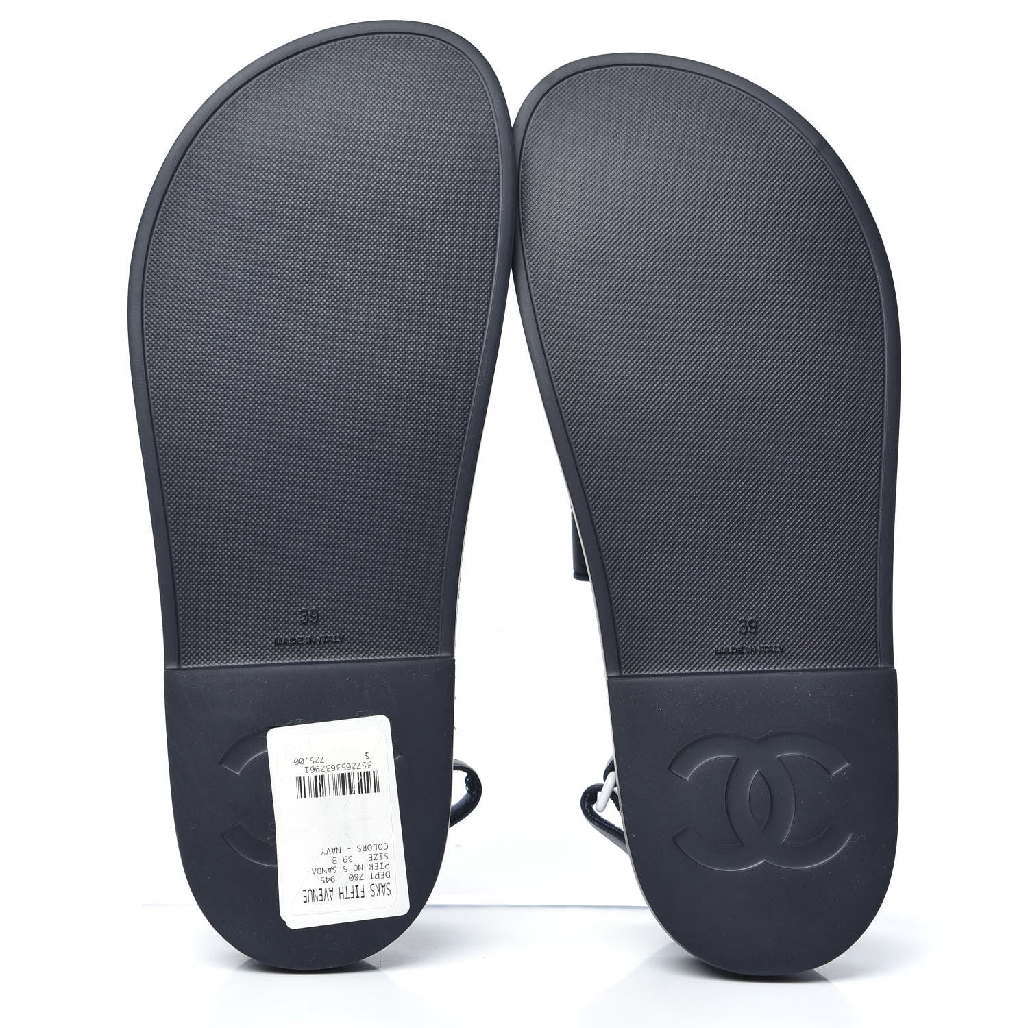 Chanel Rubber CC Dad Sandals 39 Navy 5 of 8
