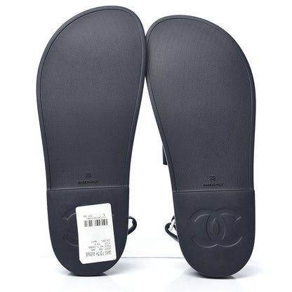 Chanel Rubber CC Dad Sandals 39 Navy 5 of 8