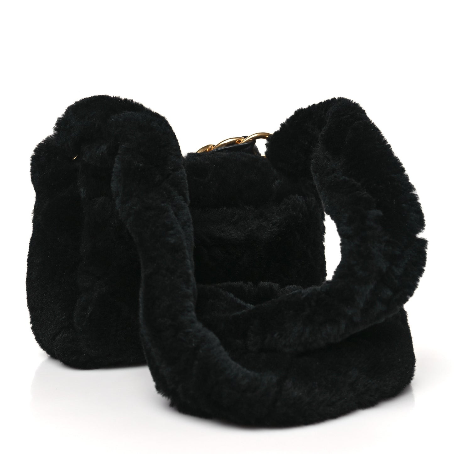 Shearling Quilted Coconing Single Flap Black