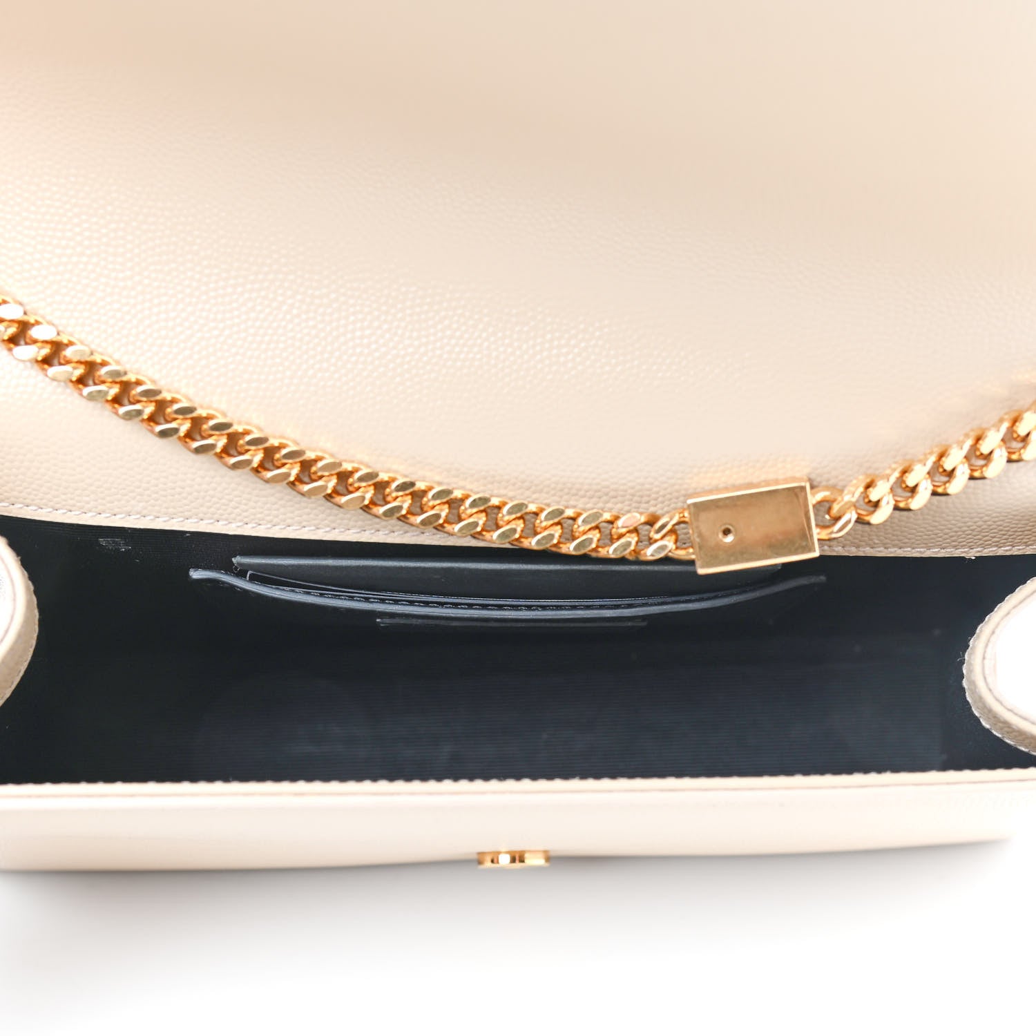 Saint Laurent Grain De Poudre Medium Monogram Kate Satchel Nude Powder 5 of 10