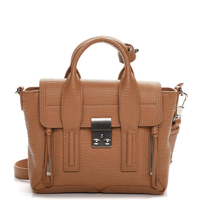3.1 Phillip Lim 3.1 Textured Calfskin Mini Pashli Satchel Tan 1 of 8