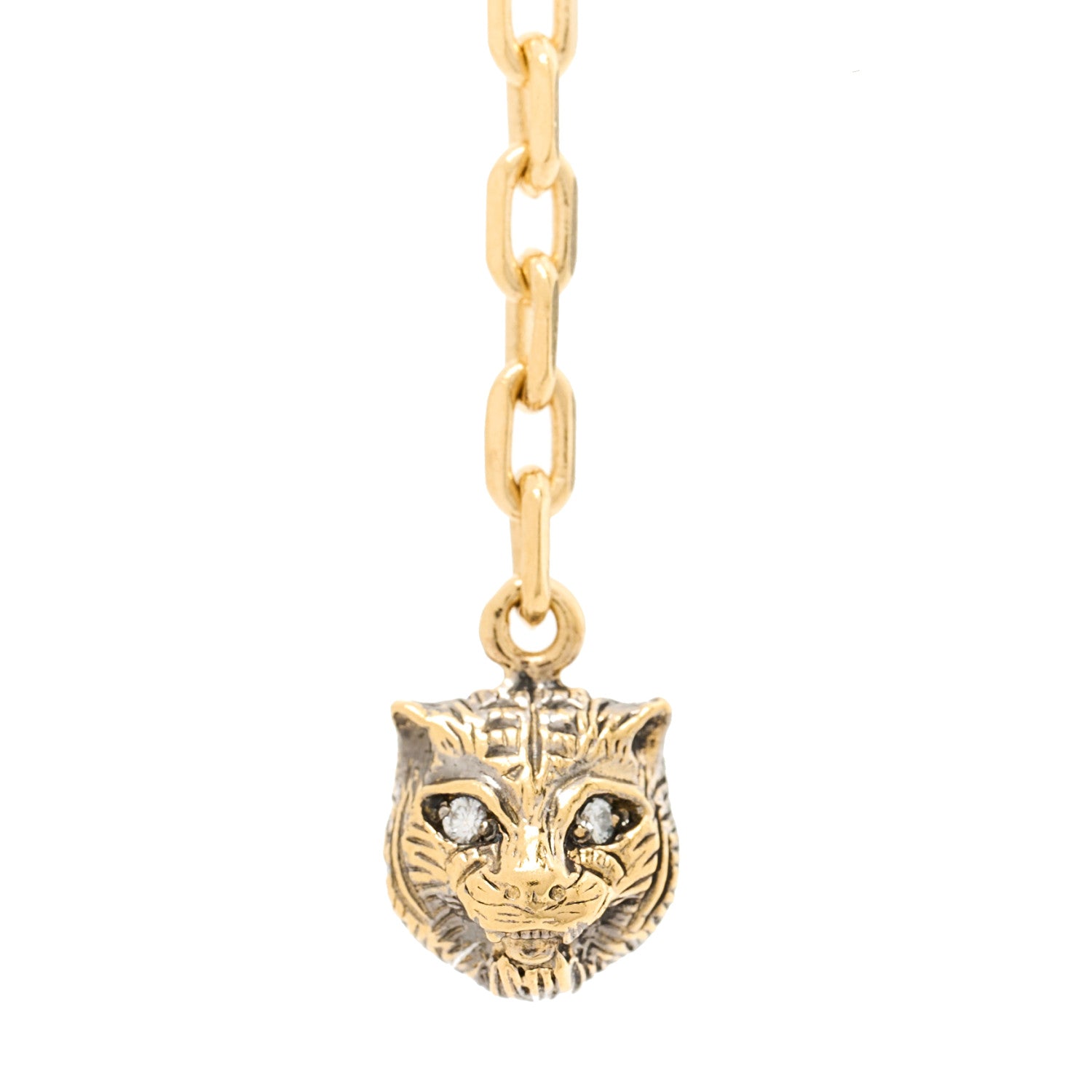 Gucci 18K Yellow Gold Diamond Pink Tourmaline Aquamarine Le Marche des Merveilles Feline Bracelet 6 of 6