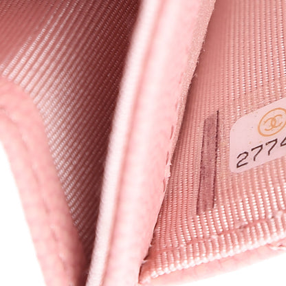 Chanel Caviar Chevron Quilted Flap Card Holder Pink 7 of 8