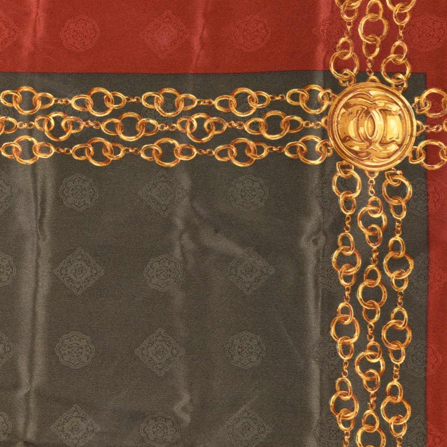 Silk CC Chain Square Scarf Multicolor