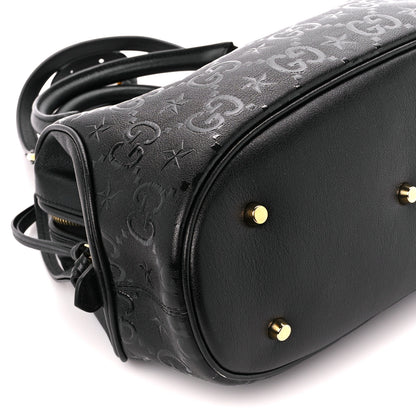 Gucci Wonka Grain Calfskin GG Monogram Star Embossed GG Top Handle Bag Black 10 of 11