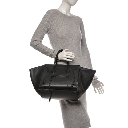Celine Supple Calfskin Medium Phantom Luggage Black 2 of 10