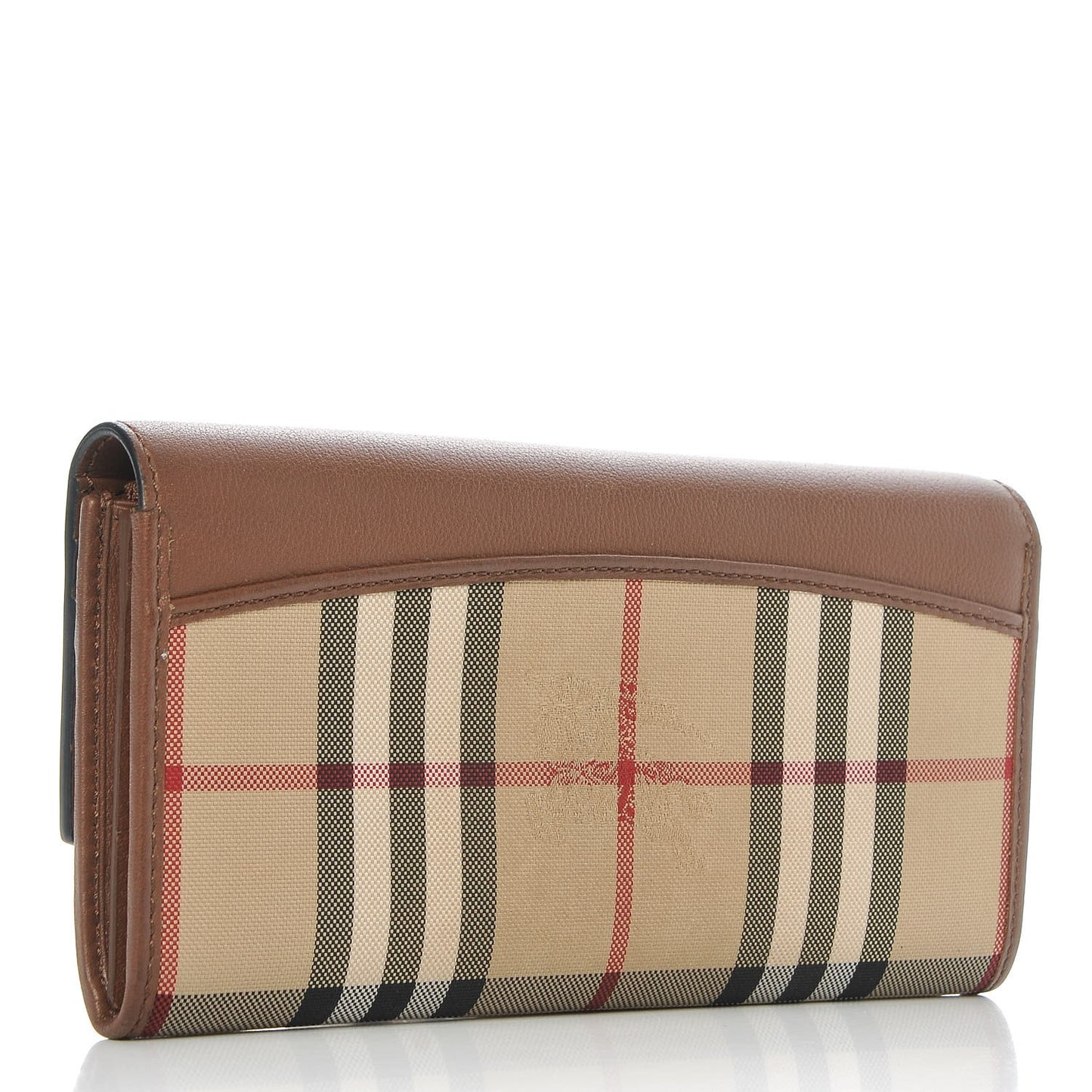 Calfskin Horseferry Check Porter Continental Wallet Tan
