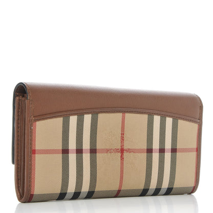 Burberry Calfskin Horseferry Check Porter Continental Wallet Tan 3 of 7