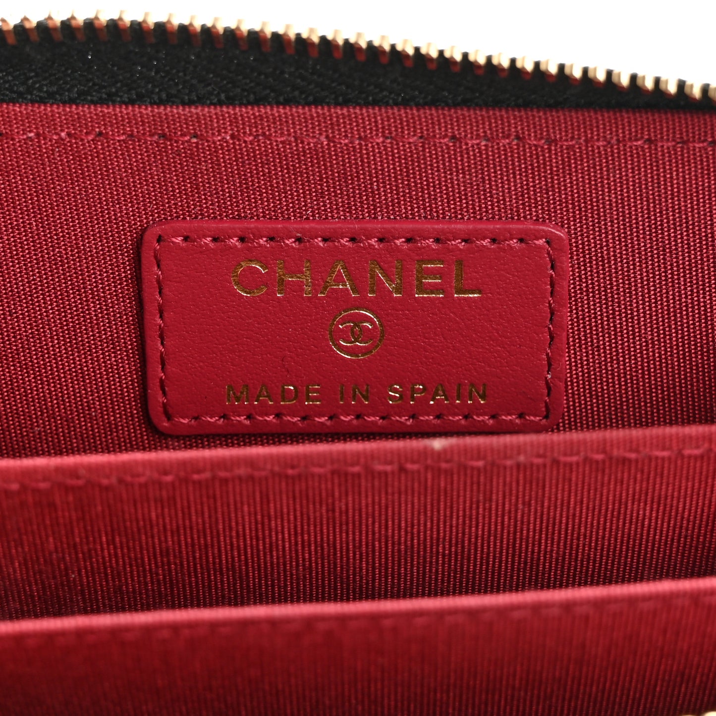 Lambskin Quilted Chanel 19 Zip Around Coin Purse Wallet Black