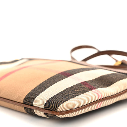 Burberry House Check Derby Peyton Crossbody Clutch Bag Tan 9 of 10