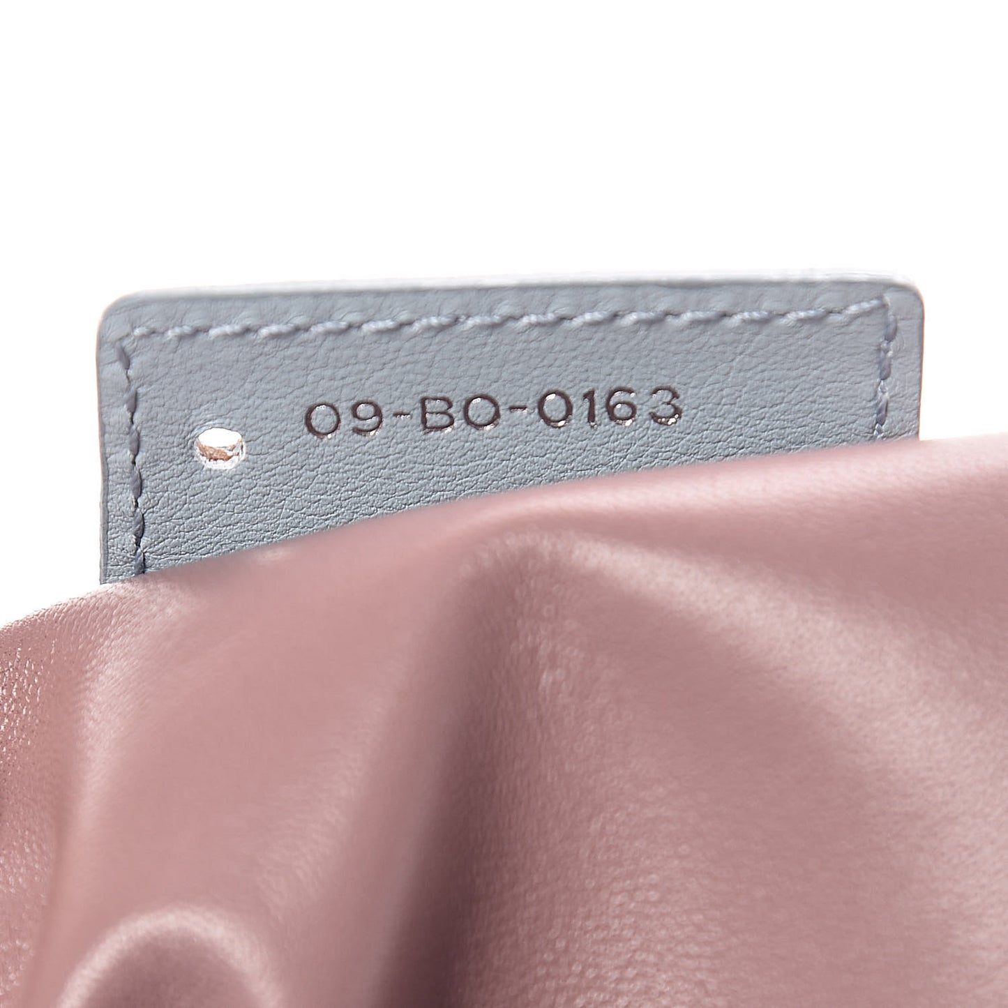 Calfskin Cannage Stitched Small Diorling Blue Porcelain